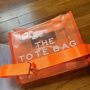 The Tote Bag Vibrant Orange Mesh Tote
